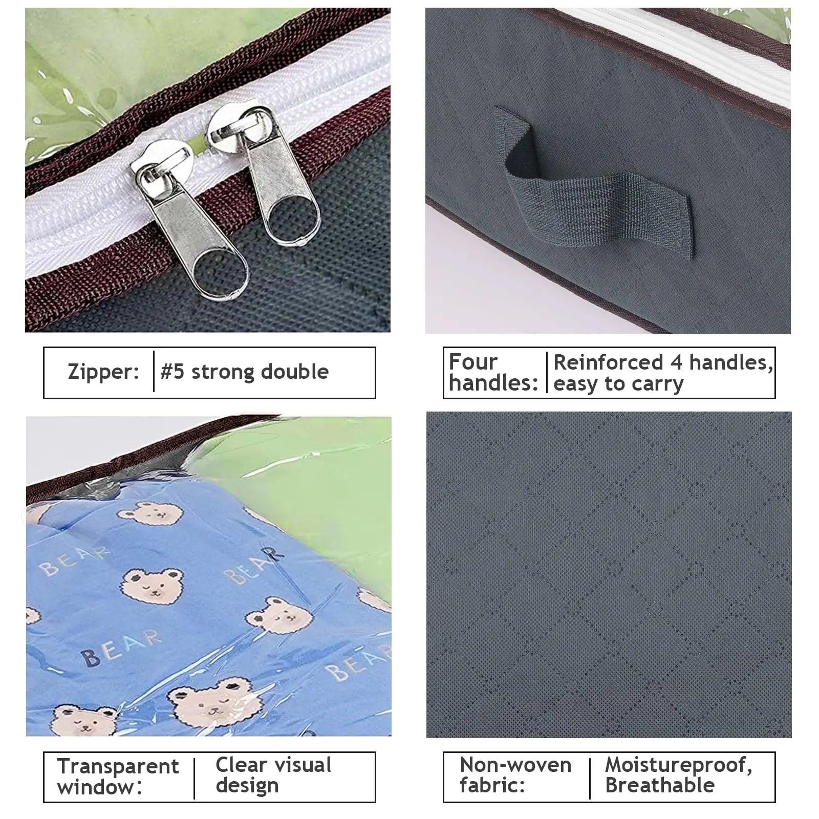 Under-Bed Storage Bags — Clear Window, Foldable