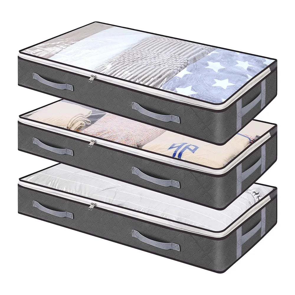 Under-Bed Storage Bags — Clear Window, Foldable