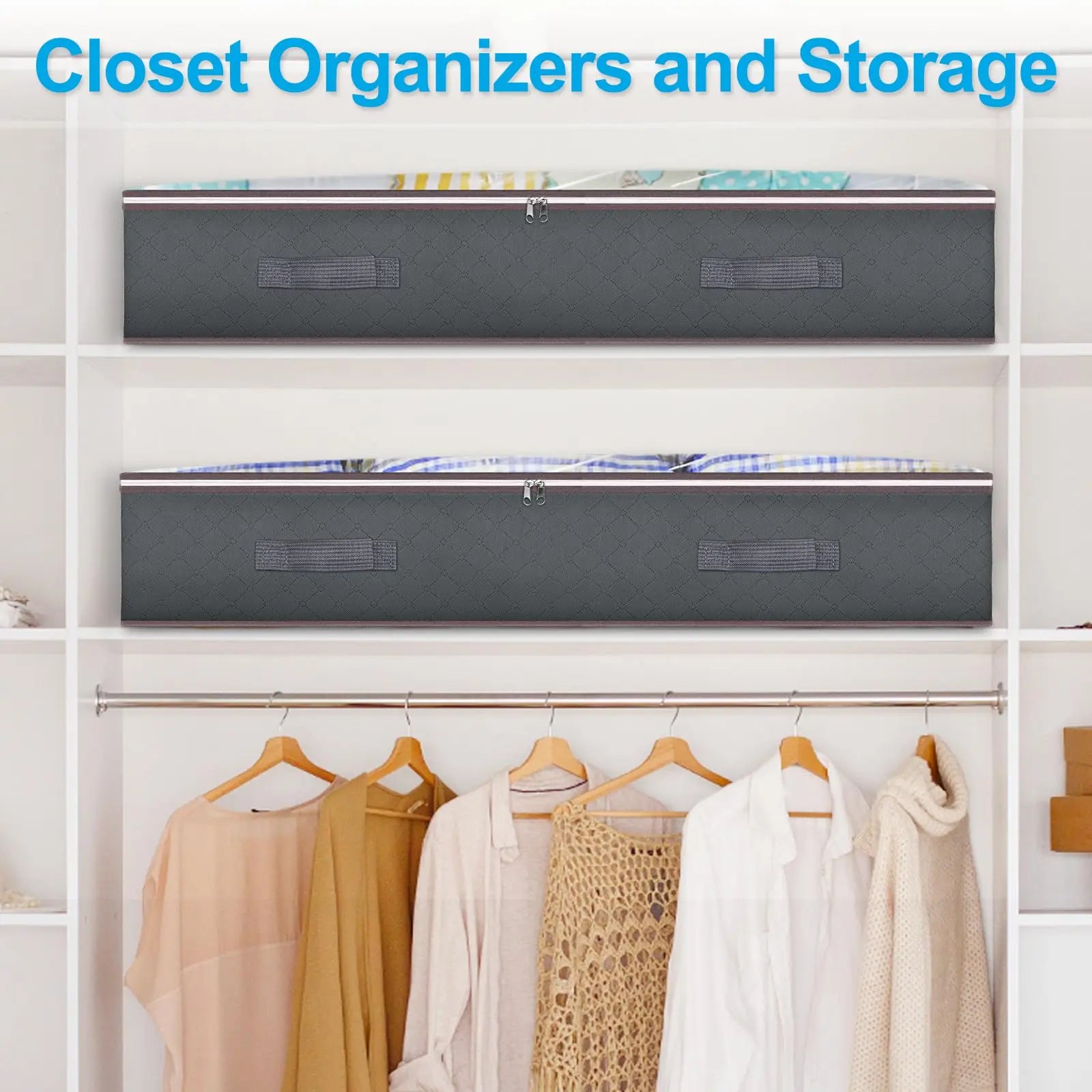 Under-Bed Storage Bags — Clear Window, Foldable