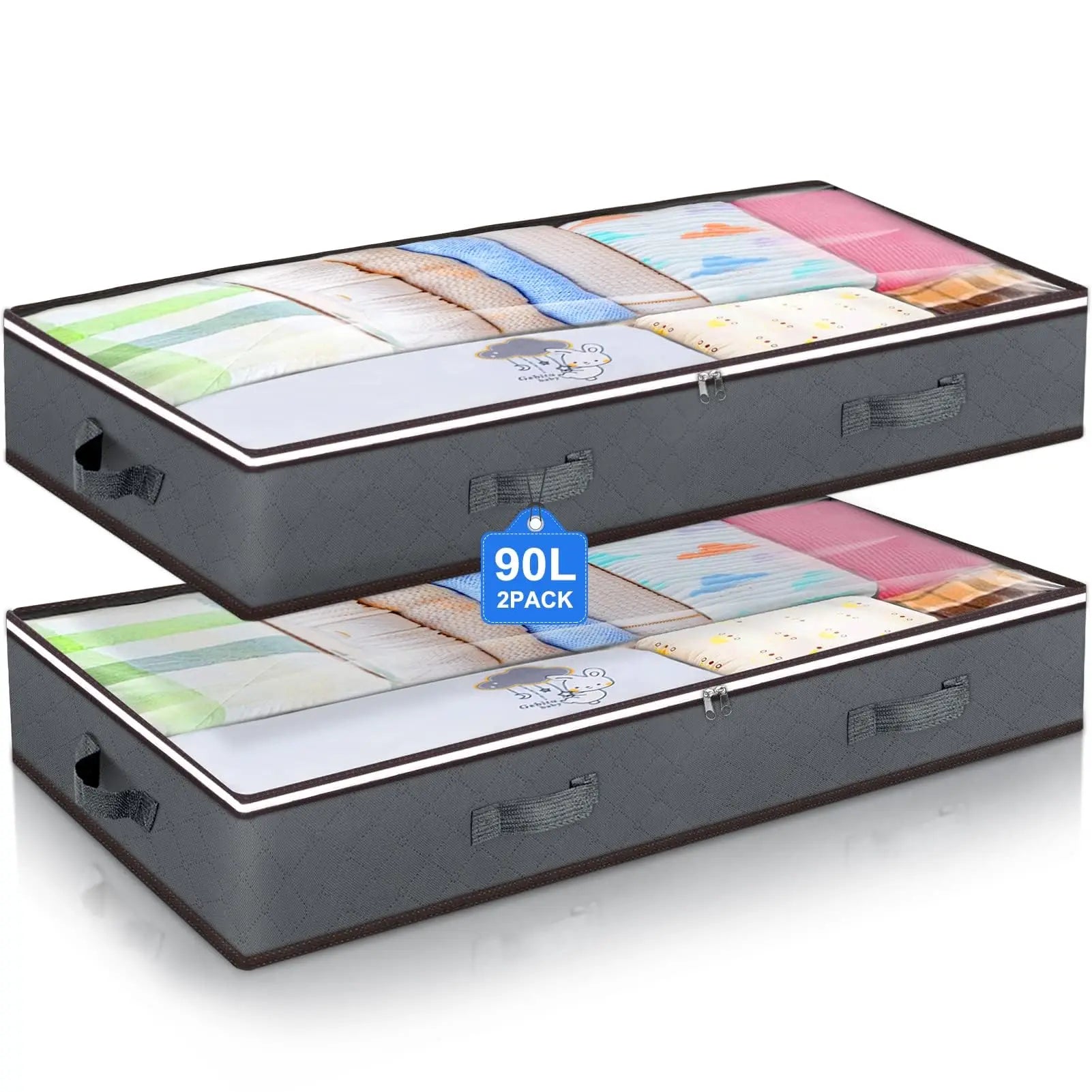 Under-Bed Storage Bags — Clear Window, Foldable
