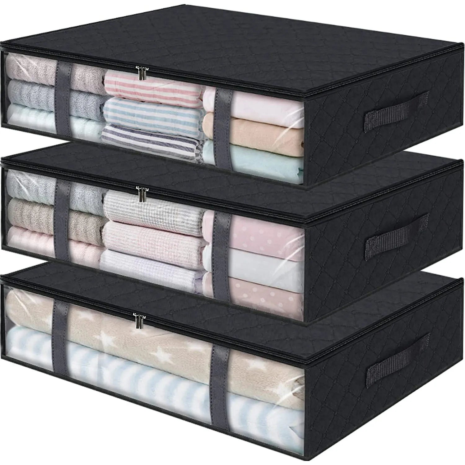 Under-Bed Storage Bags — Clear Window, Foldable