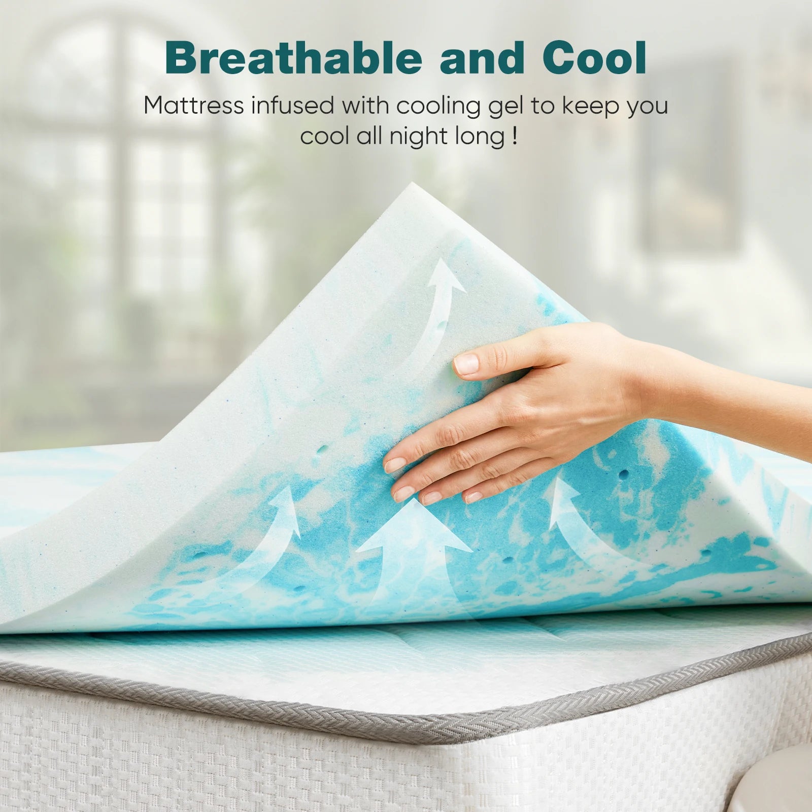 Cooling Gel Memory Foam Mattress Topper — 2 or 3 Inch