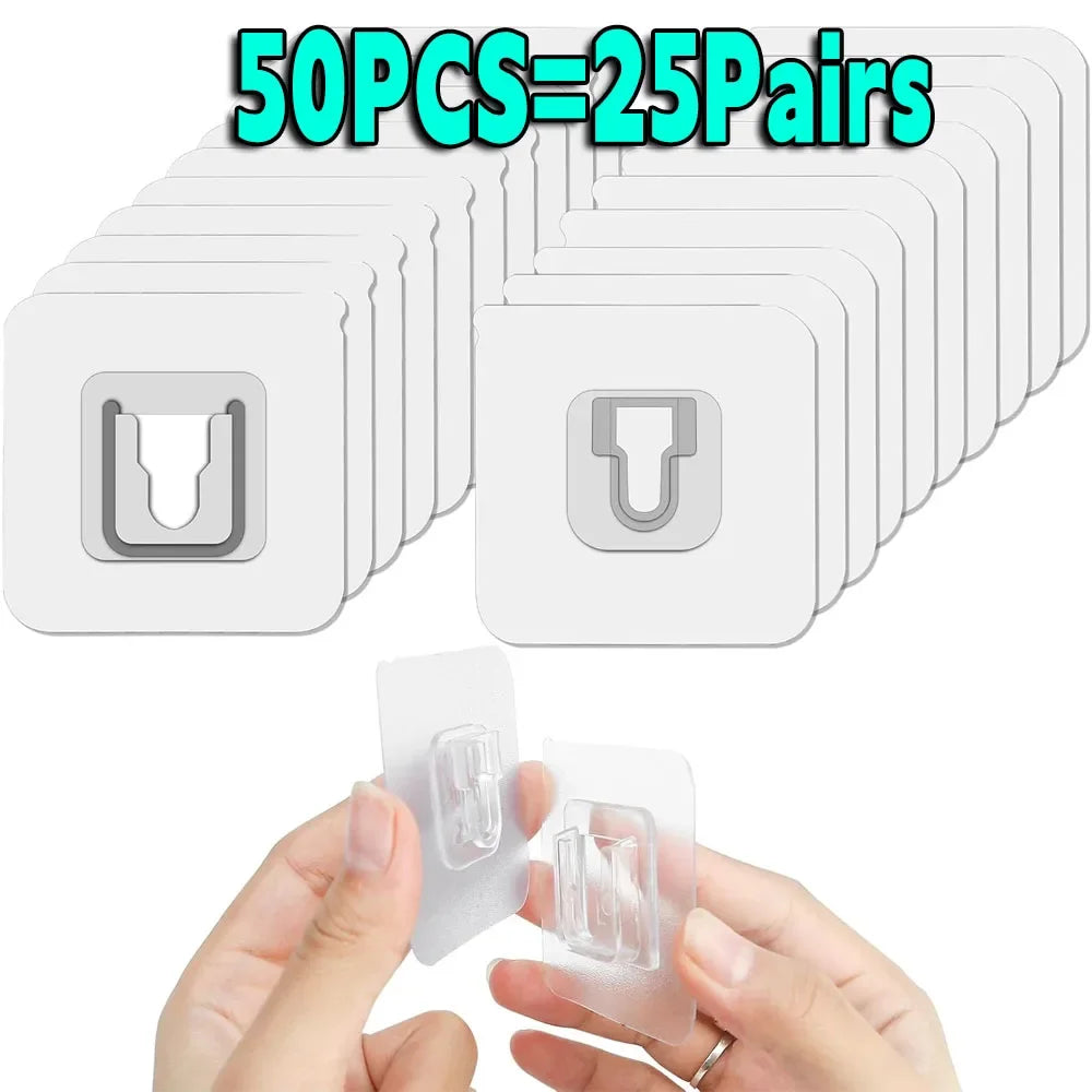 Adhesive Wall Hooks — Damage-Free, Clear