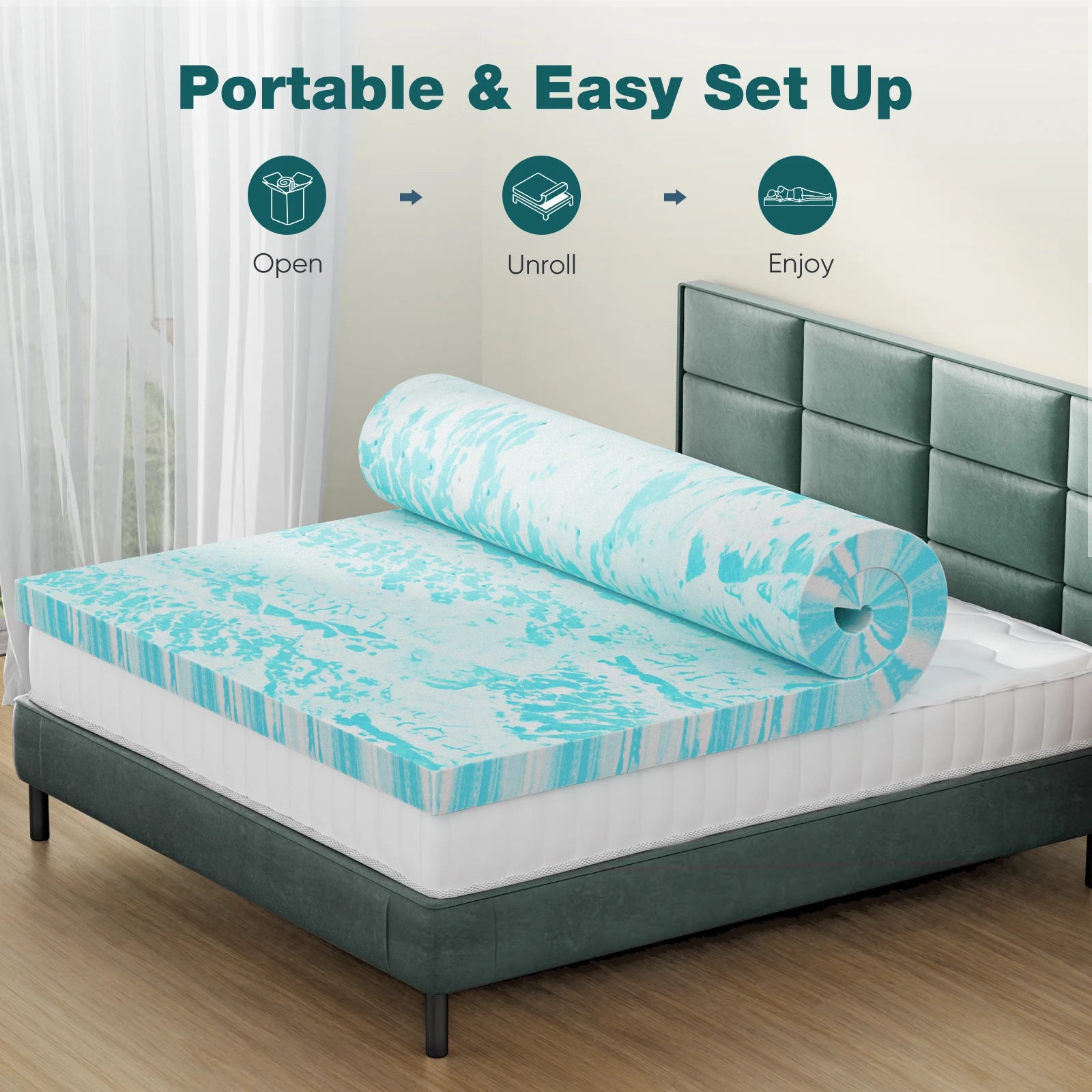Cooling Gel Memory Foam Mattress Topper — 2 or 3 Inch