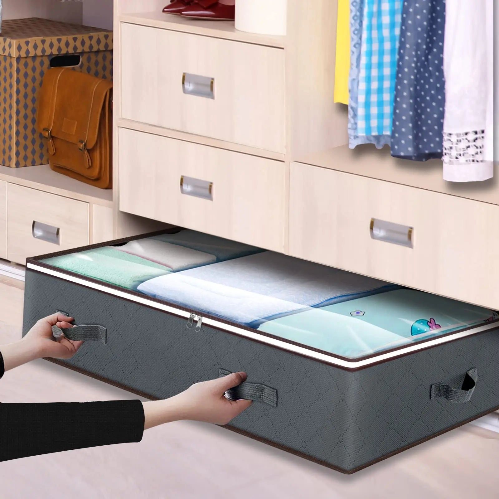 Under-Bed Storage Bags — Clear Window, Foldable