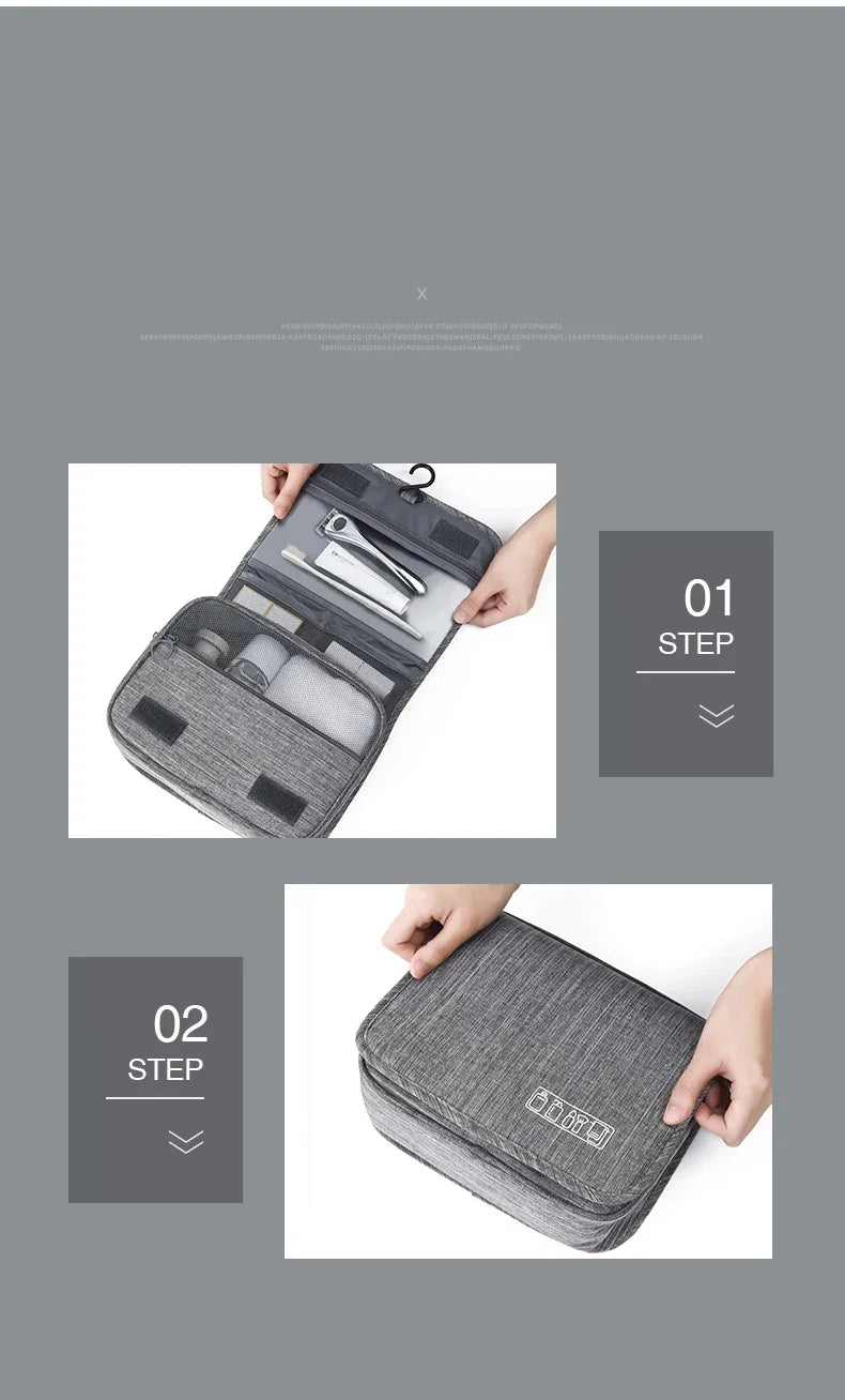 Hanging Toiletry Bag — Large, Water-Resistant