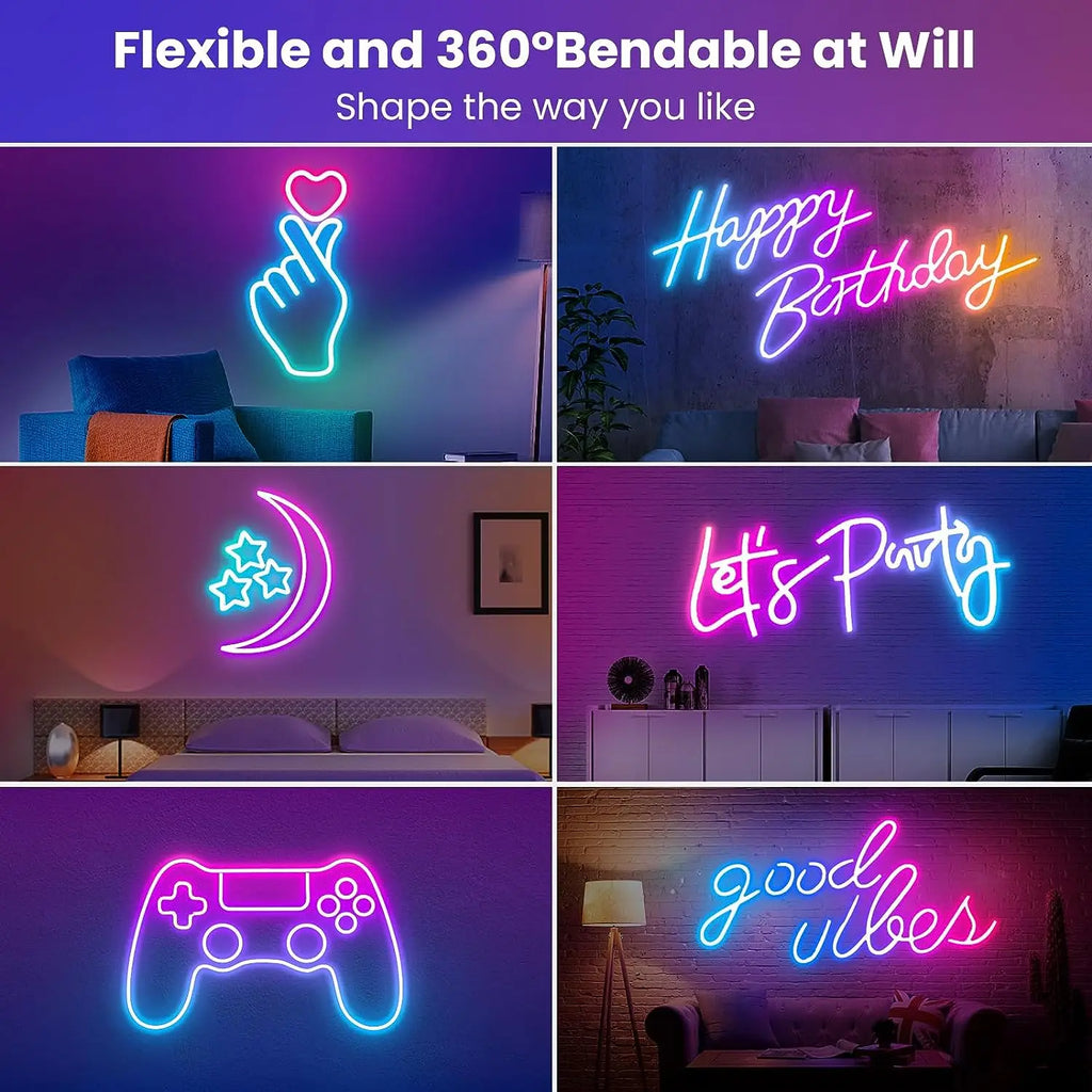 RGB LED Rope Lights — App & Remote Control, 10–30m