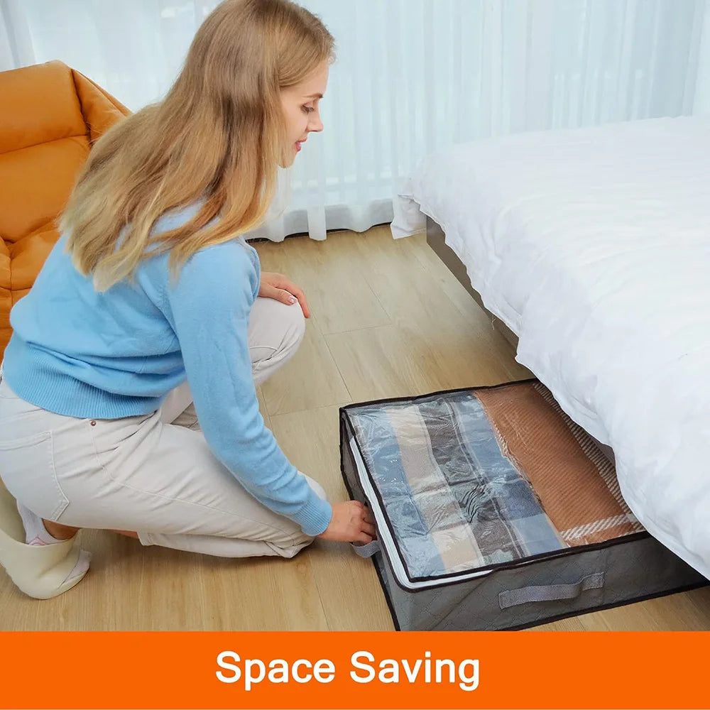 Under-Bed Storage Bags — Clear Window, Foldable
