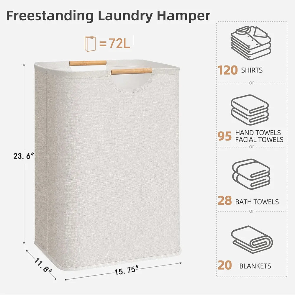 Collapsible Laundry Hamper — Foldable with Handles