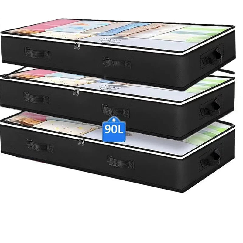 Under-Bed Storage Bags — Clear Window, Foldable