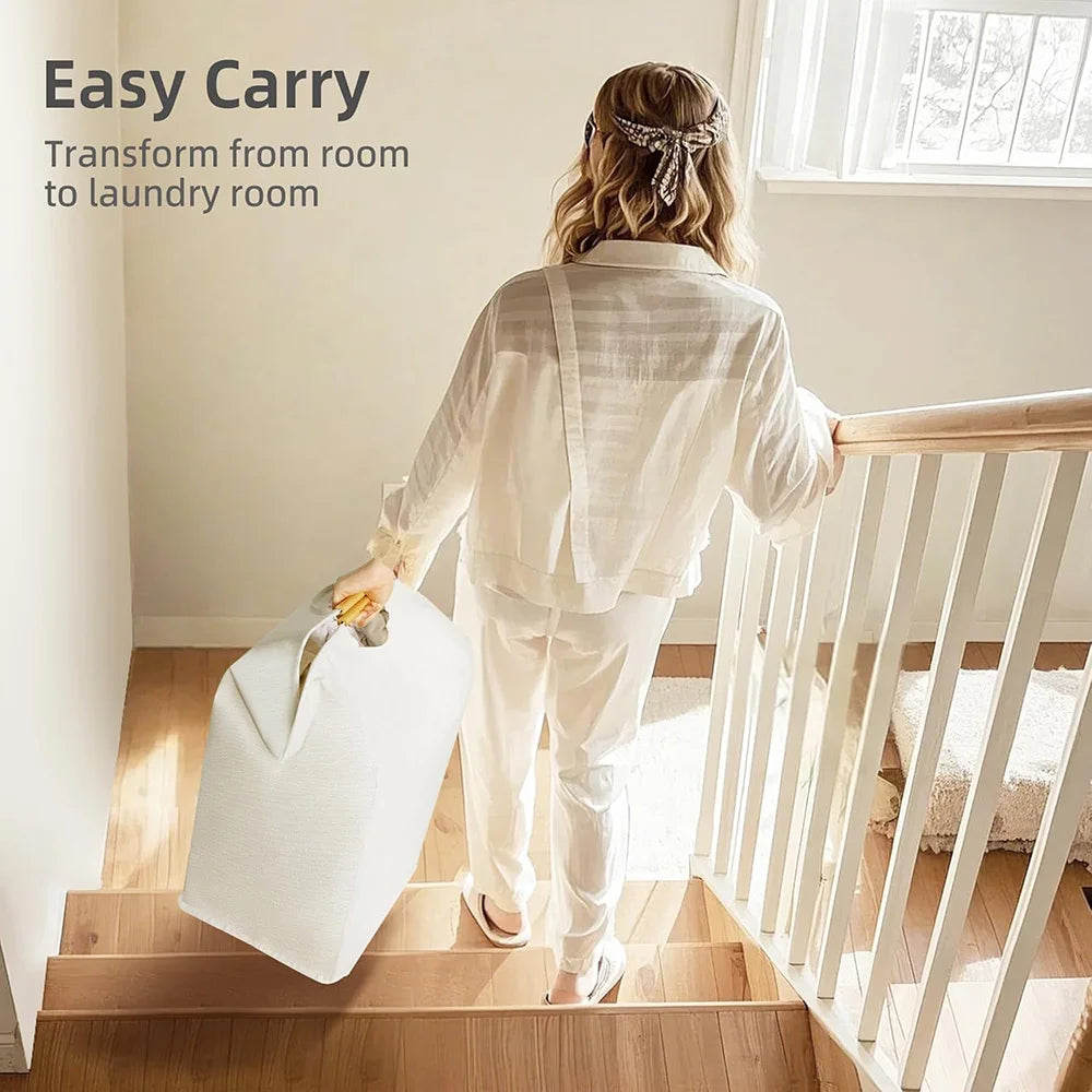 Collapsible Laundry Hamper — Foldable with Handles