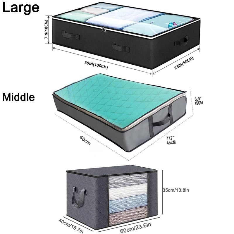 Under-Bed Storage Bags — Clear Window, Foldable