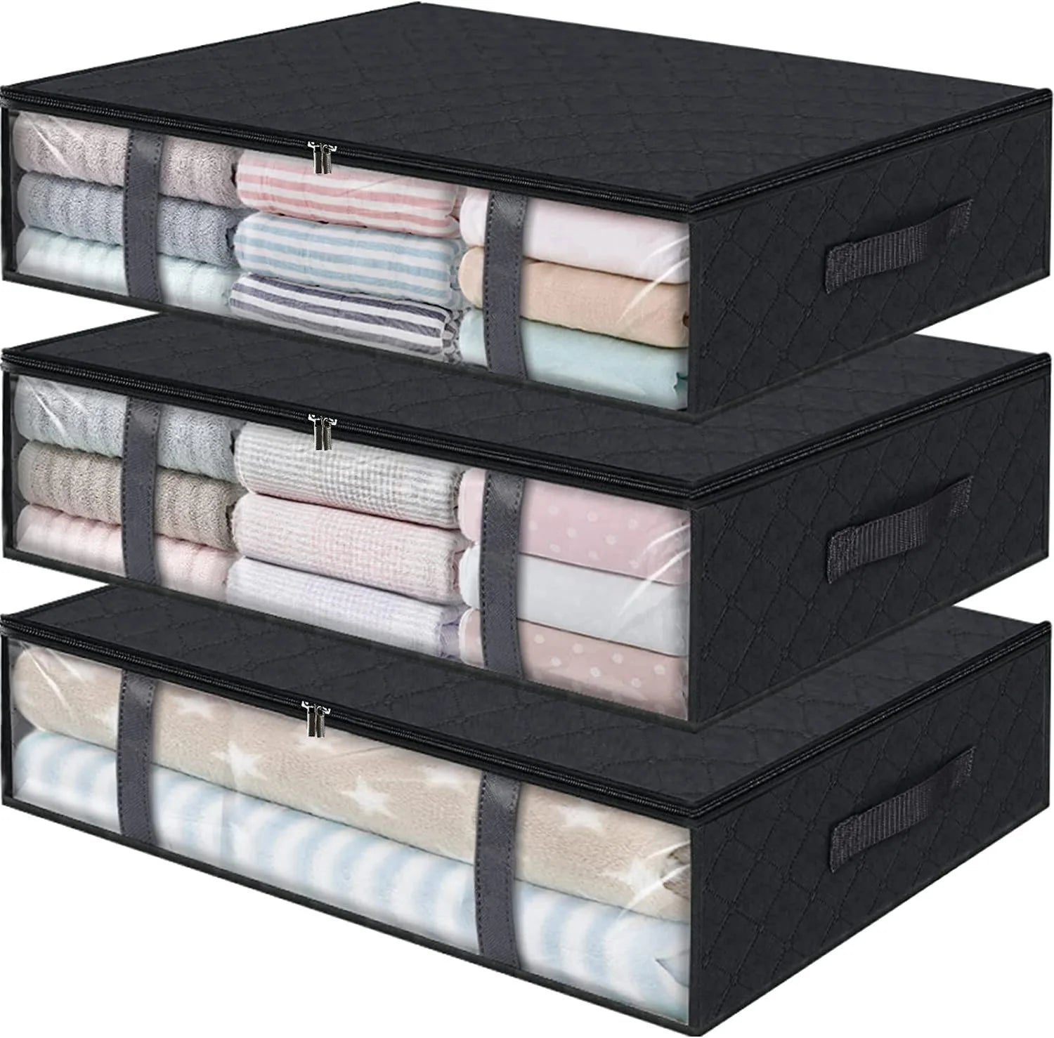 Under-Bed Storage Bags — Clear Window, Foldable