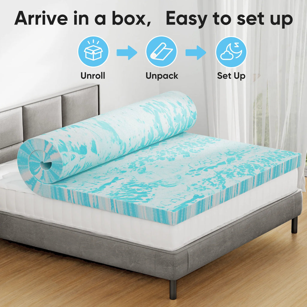 Cooling Gel Memory Foam Mattress Topper — 2 or 3 Inch