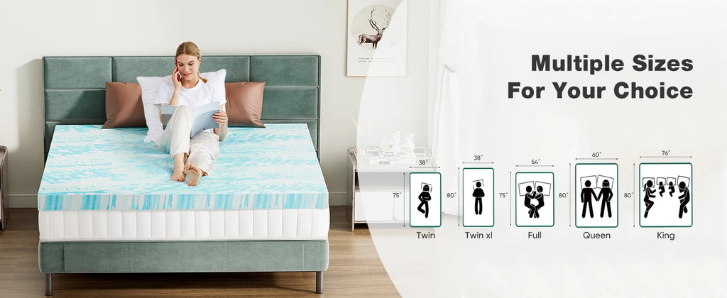 Cooling Gel Memory Foam Mattress Topper — 2 or 3 Inch