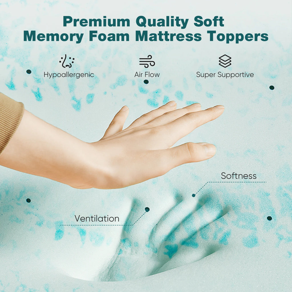 Cooling Gel Memory Foam Mattress Topper — 2 or 3 Inch