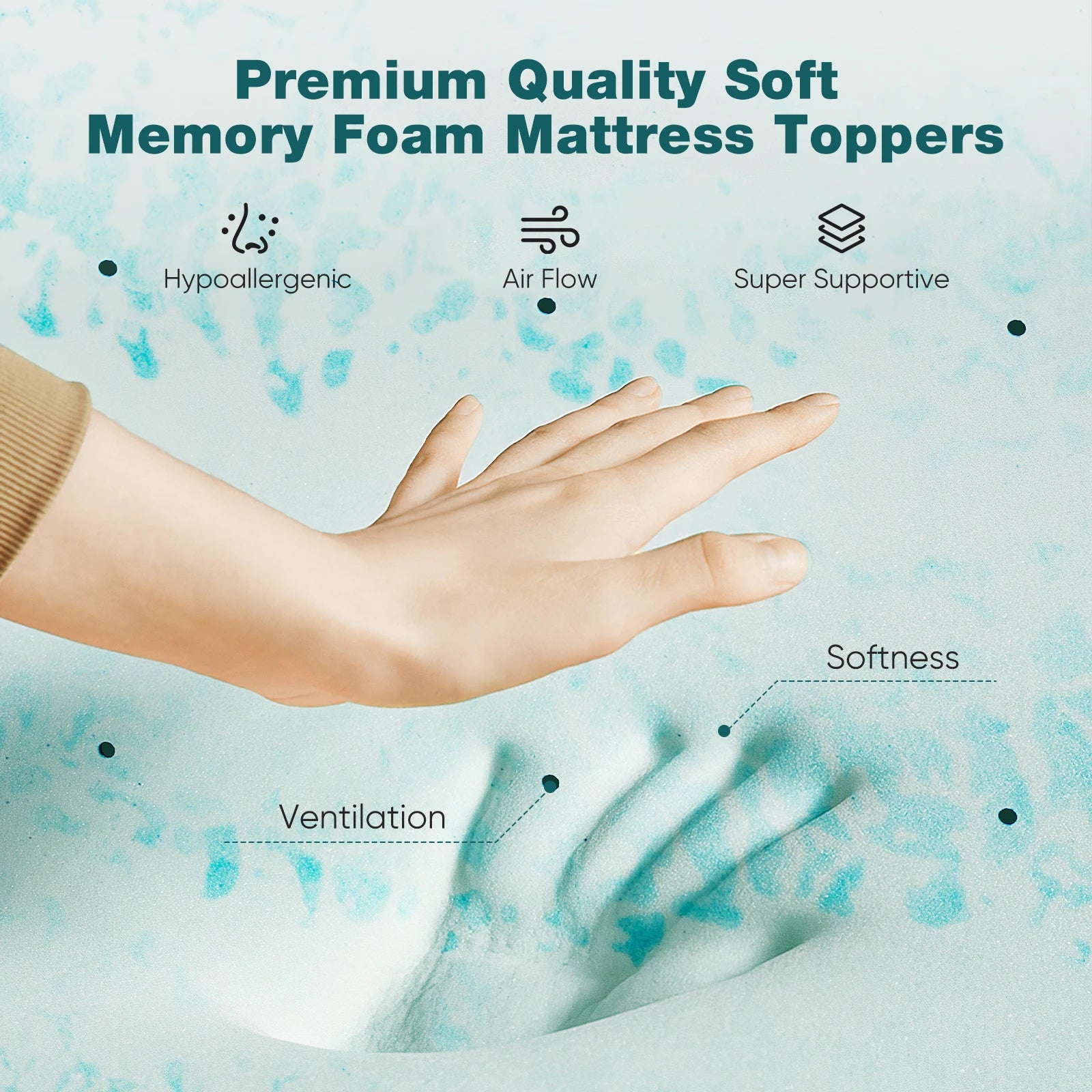 Cooling Gel Memory Foam Mattress Topper — 2 or 3 Inch