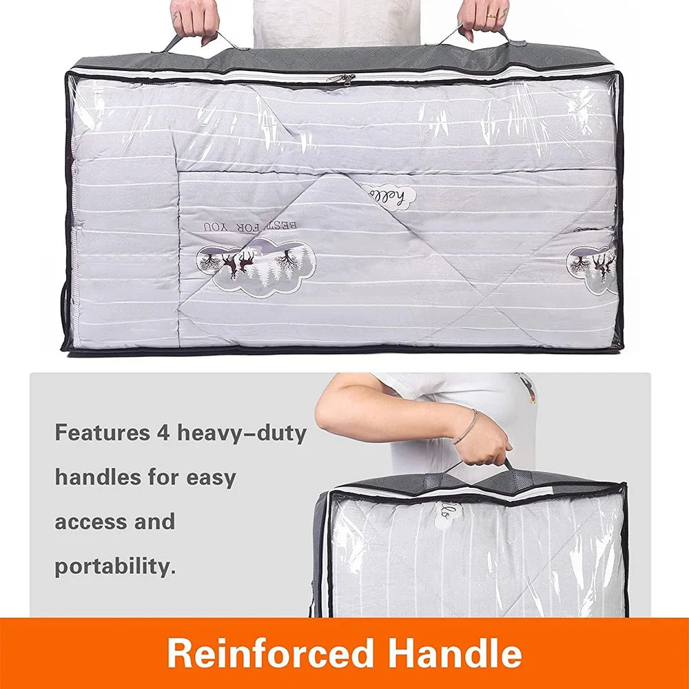 Under-Bed Storage Bags — Clear Window, Foldable