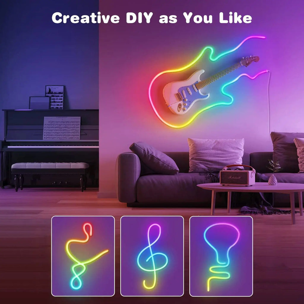 RGB LED Rope Lights — App & Remote Control, 10–30m
