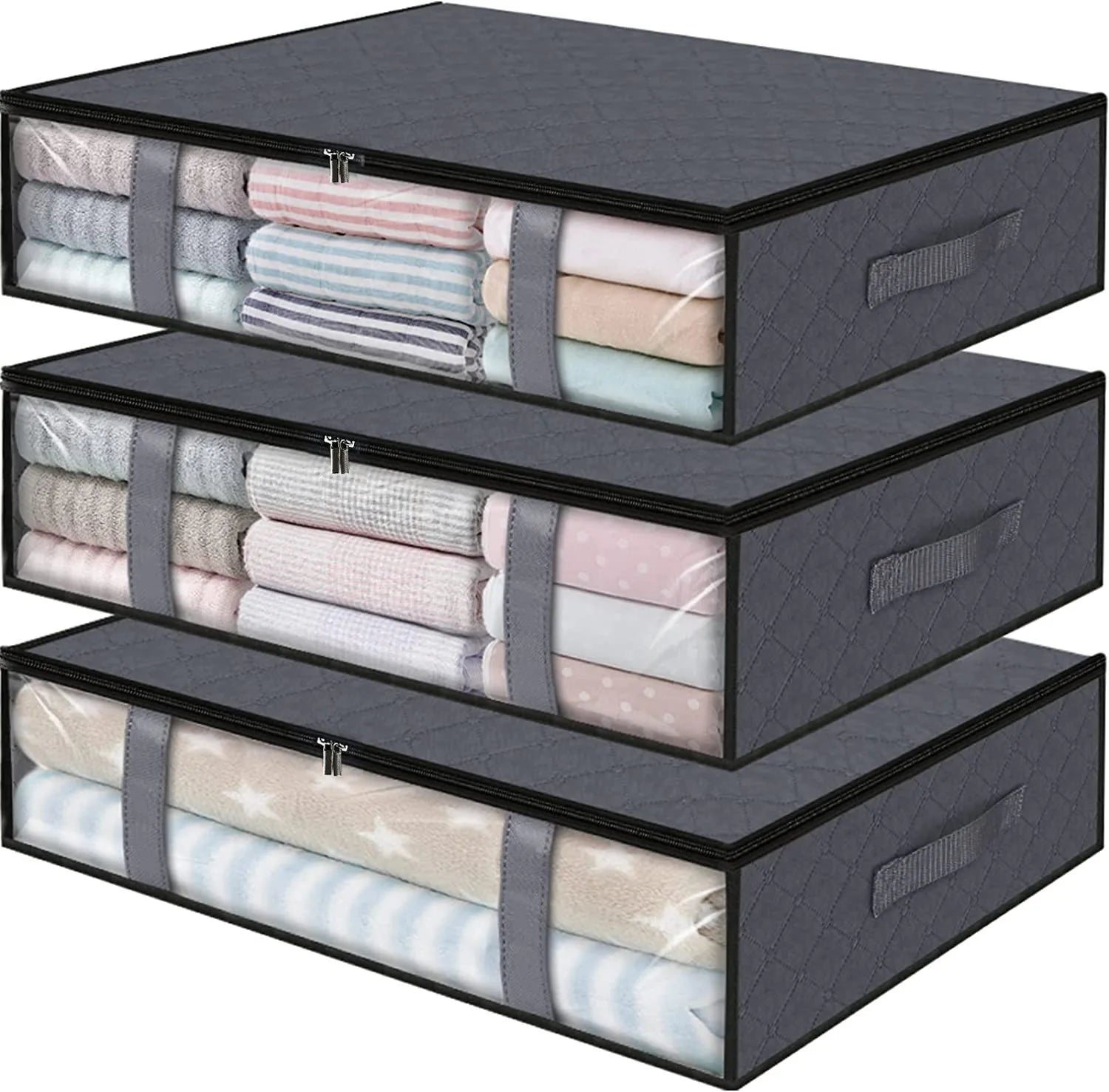Under-Bed Storage Bags — Clear Window, Foldable