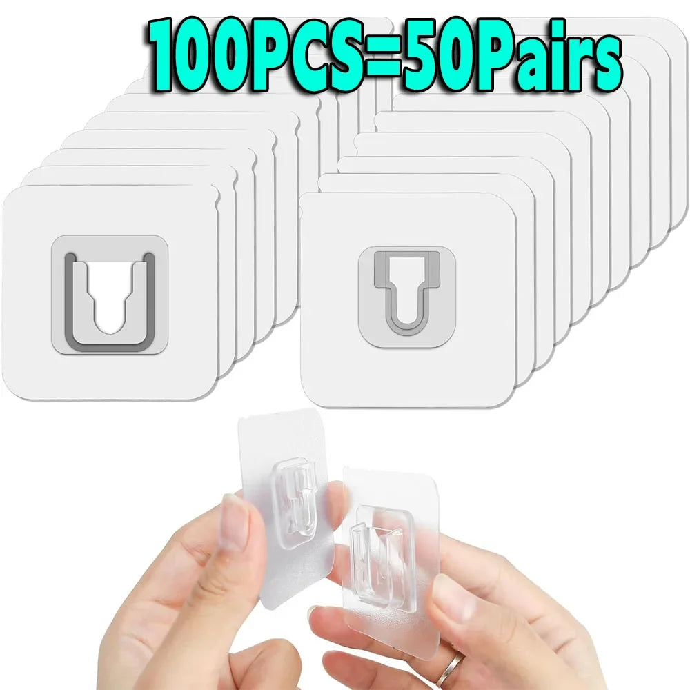 Adhesive Wall Hooks — Damage-Free, Clear