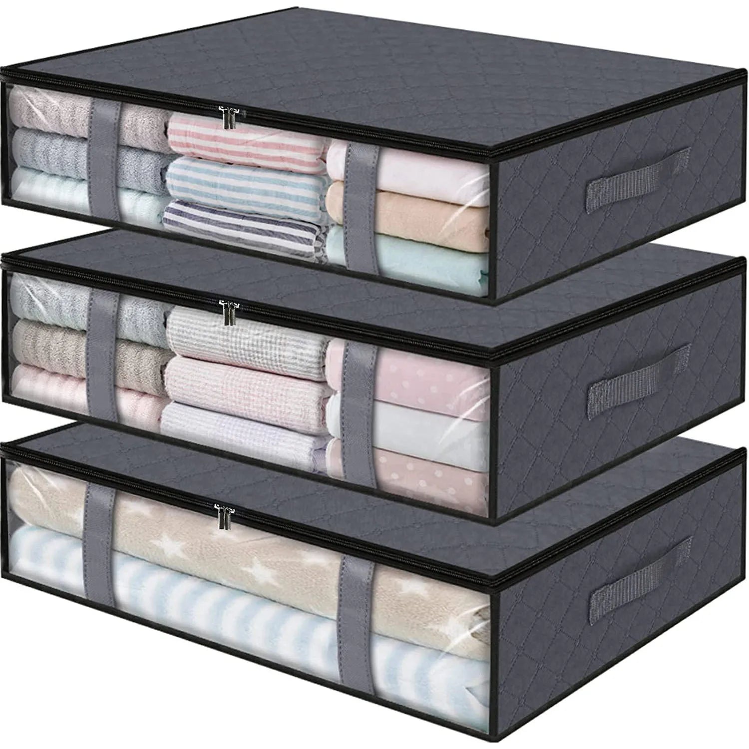 Under-Bed Storage Bags — Clear Window, Foldable