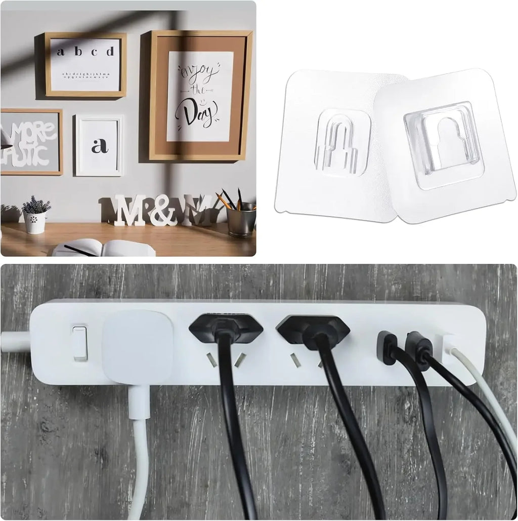 Adhesive Wall Hooks — Damage-Free, Clear