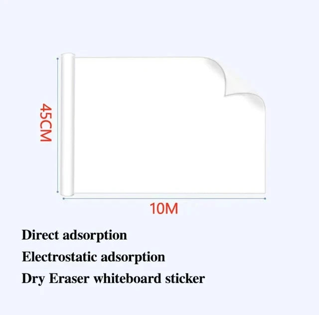 Cling Whiteboard Roll — No Nails, No Damage