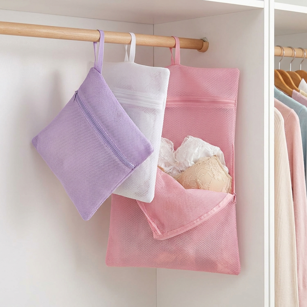 Lingerie mesh laundry bags organized