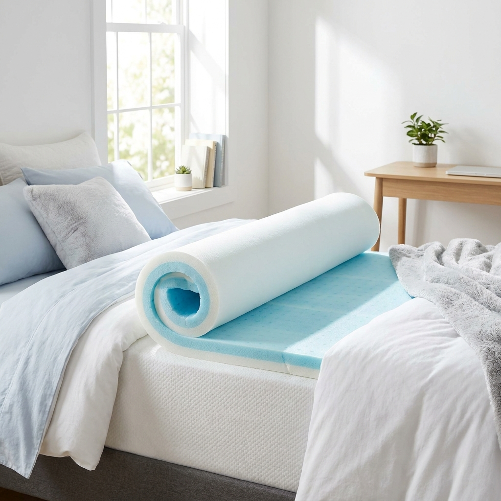 Gel foam mattress topper dorm comfort lifestyle
