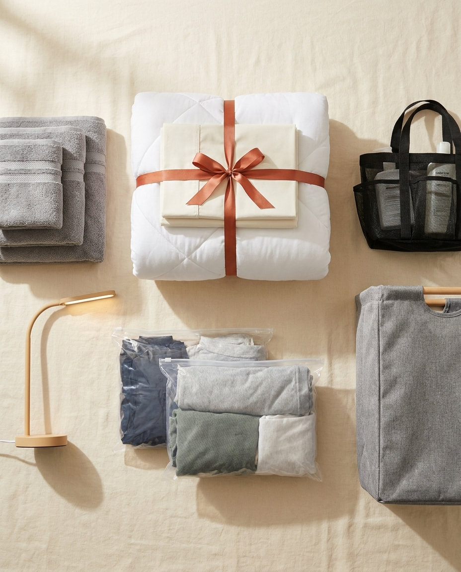 The Complete Move-In Kit Bundle — NestUp dorm essentials flat lay