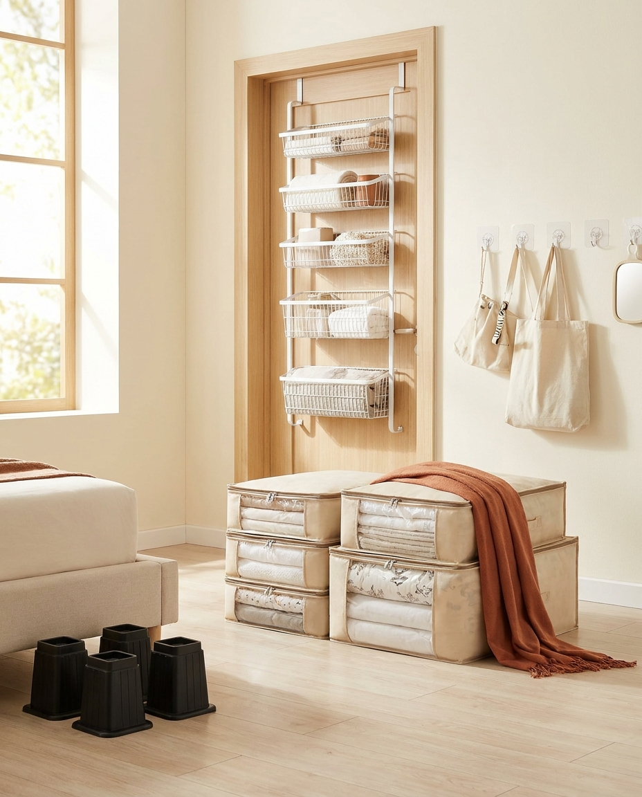 The Storage & Space Bundle — under-bed bags, organizer and risers